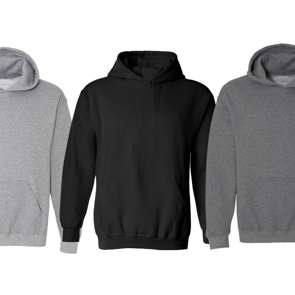 3 PK MENS FLEECE PULL OVER HOODIE - ONE OF EACH COLOR AVAILABLE IN M,L,XL,XXL